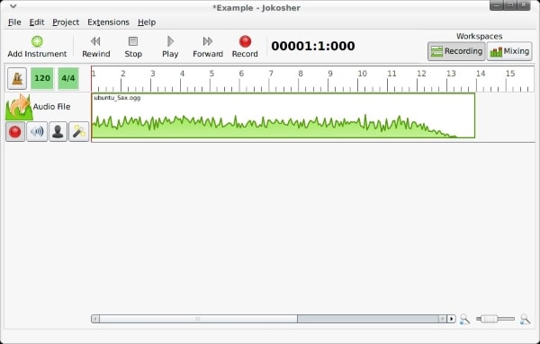Software de edición de audio de Jokosher