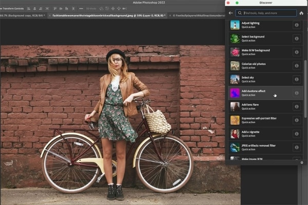 quick actions photoshop feature