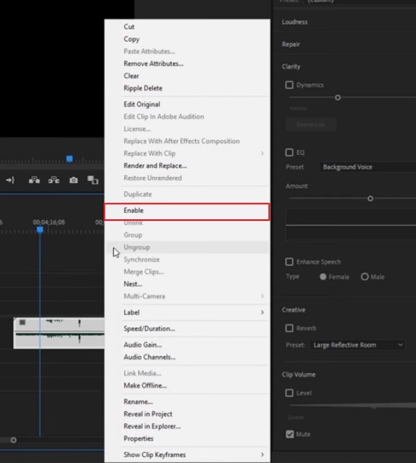 How to Remove Background Noise and Mute Clip in Premiere Pro