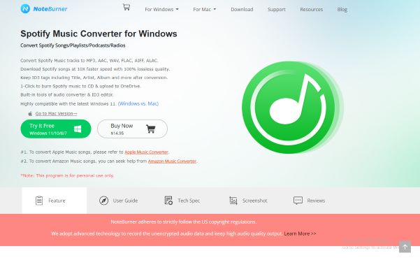 rip music from spotify on noteburner