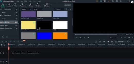 sample colors for video on filmora