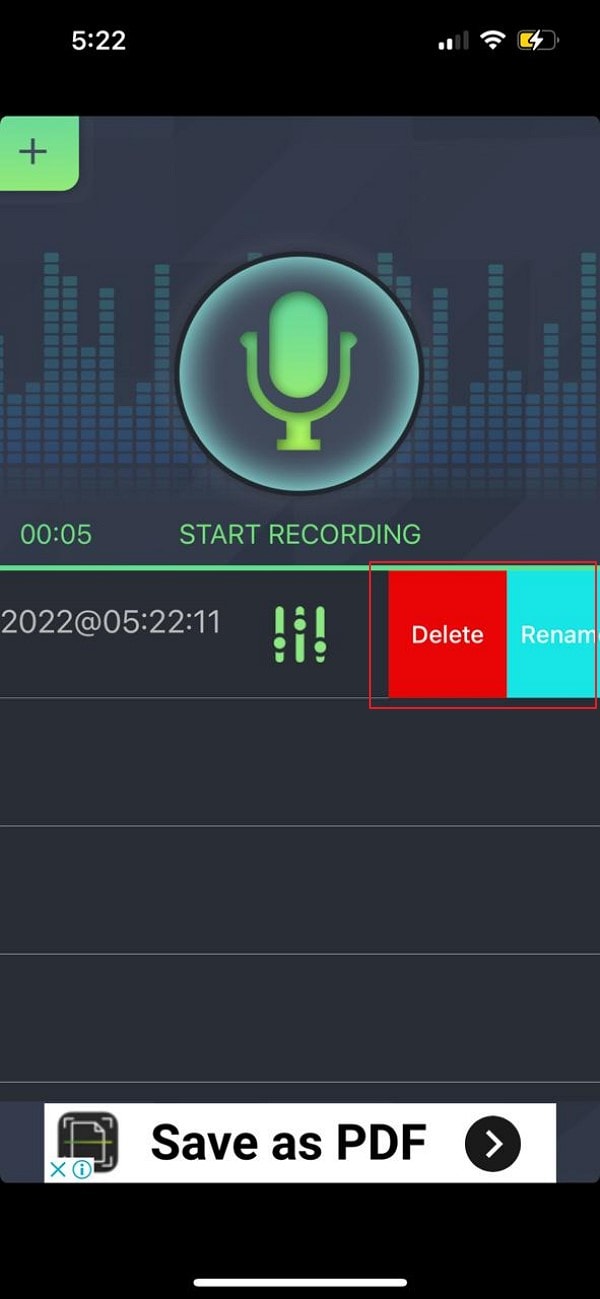 delete or rename recording