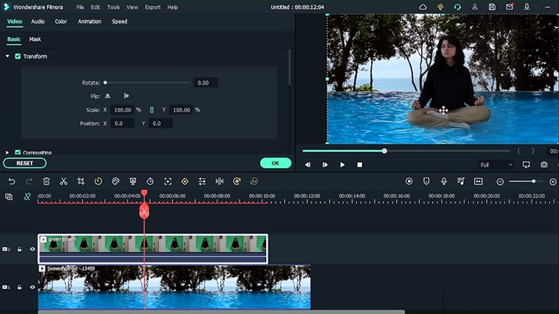 trasformare ridimensionare il video pull up