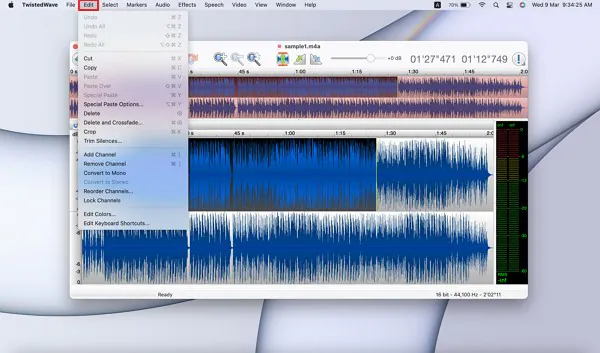 modificare il file audio