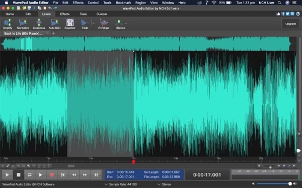 wavepad audio editing tool