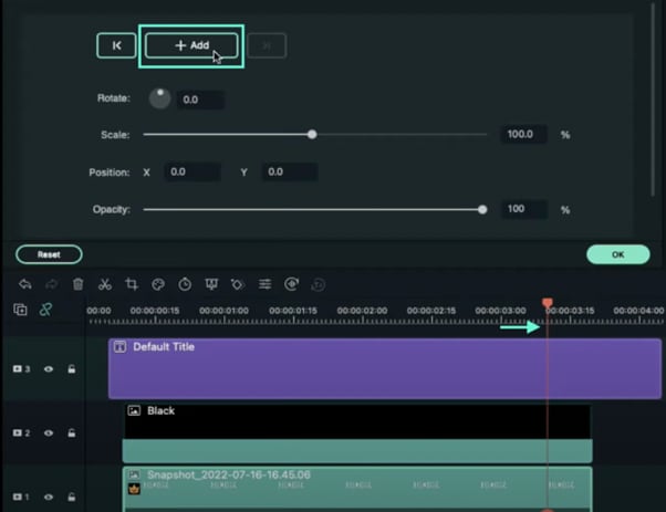 add keyframe in filmora