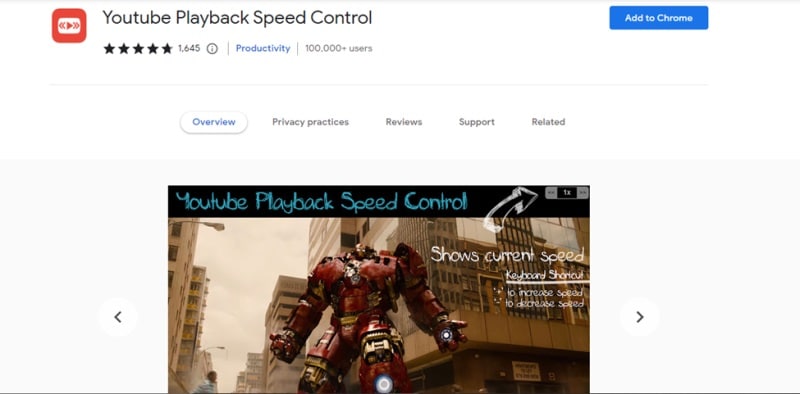 youtube playback speed control