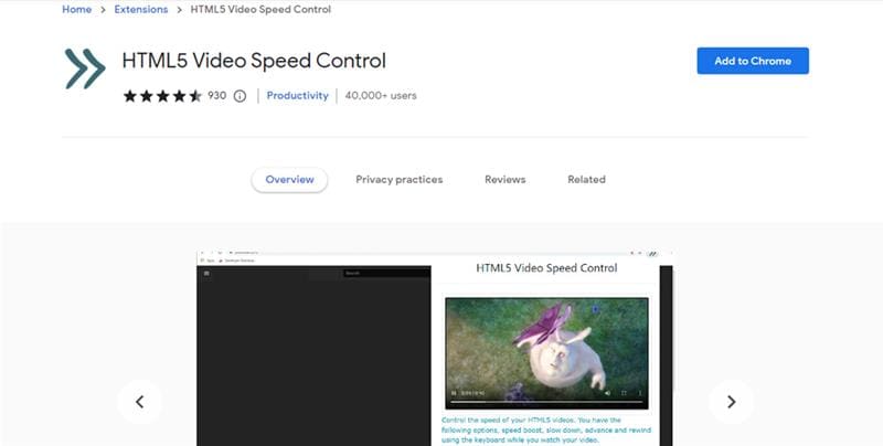 html5 video speed control