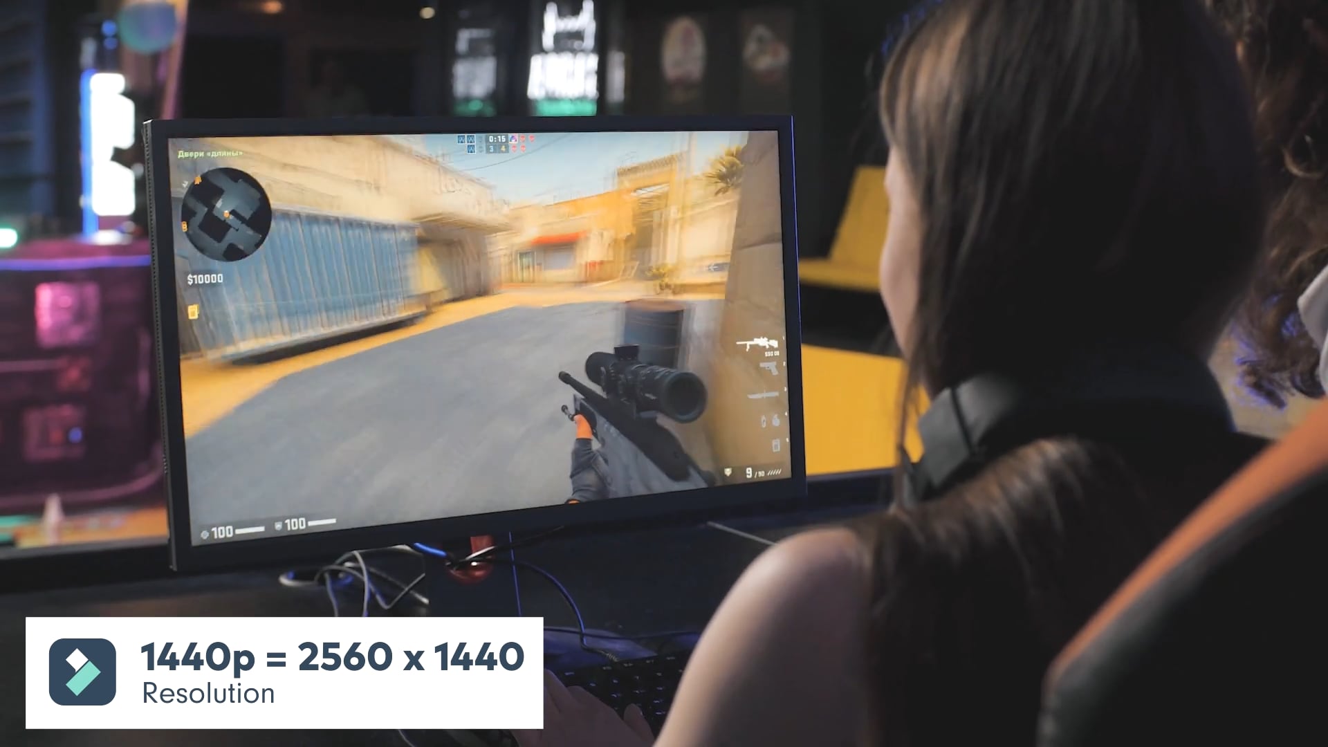 a gaming monitor in 1440p resolution