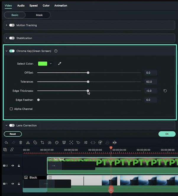 edit chroma key options filmora