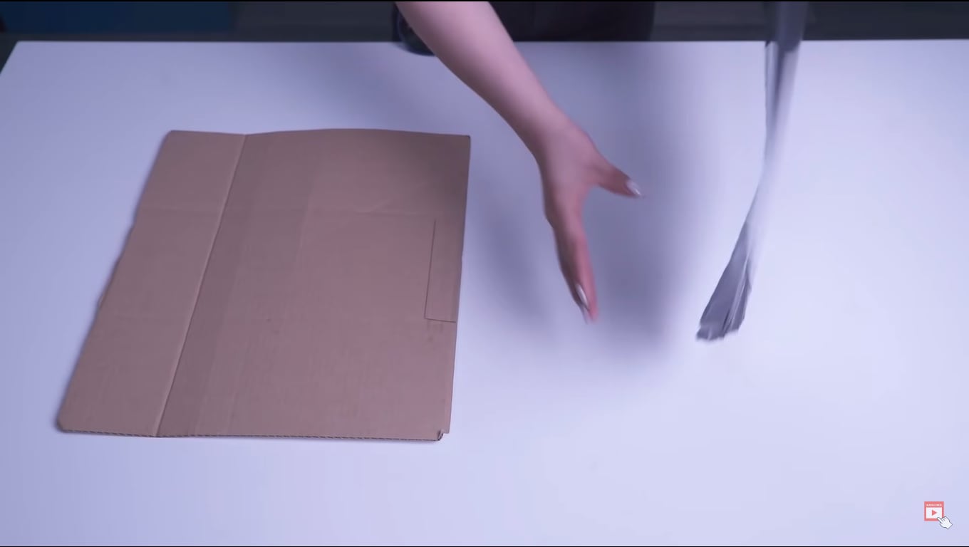 cardboard used in making a diy light reflector