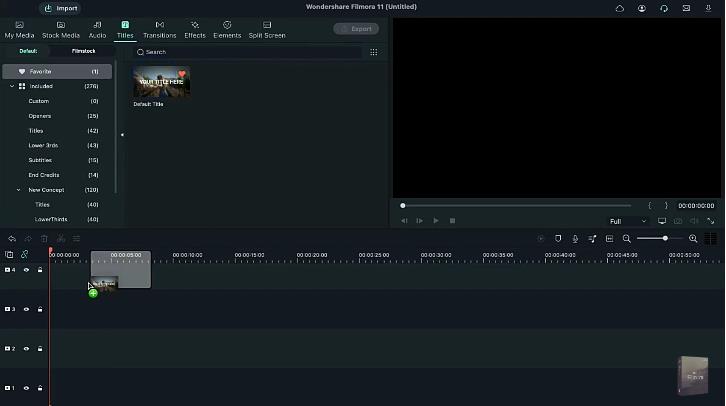importing and selecting the stock video