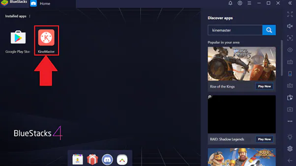 installer kinemaster sur pc avec bluestack