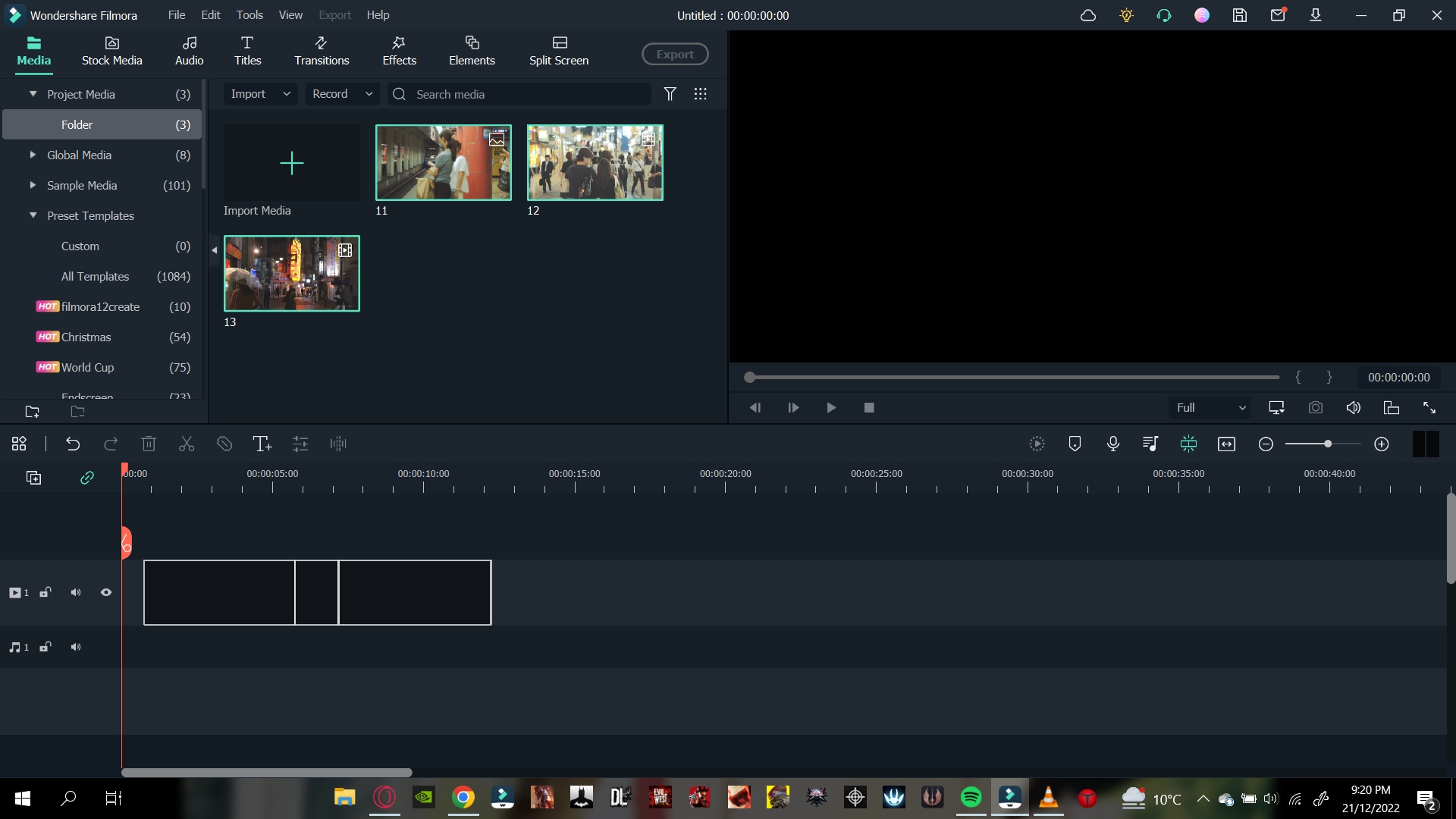 wondershare filmora importing video clips