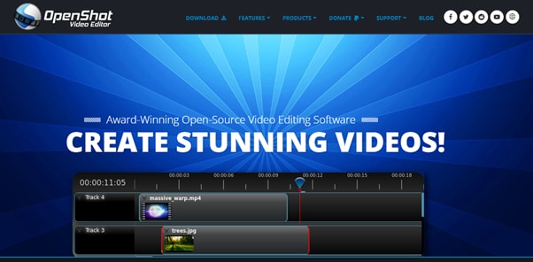 Editor di video online openshot