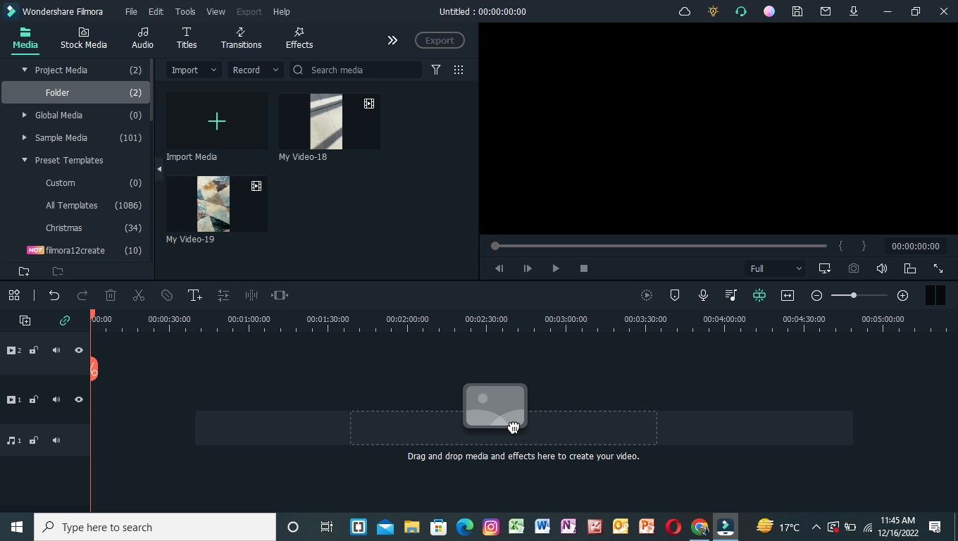 import the clips to the filmora