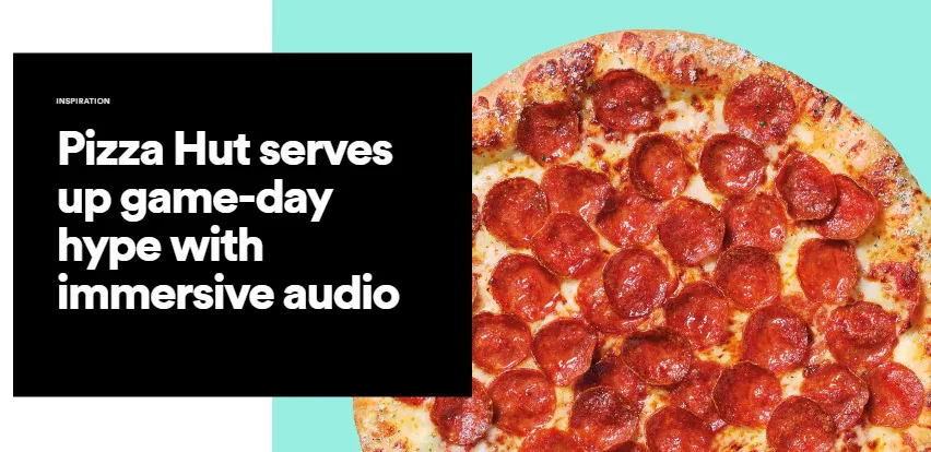 pizza hut werbung auf spotify