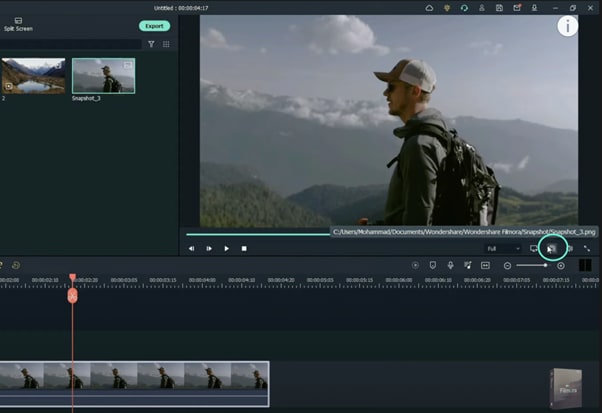 take snapshot in filmora