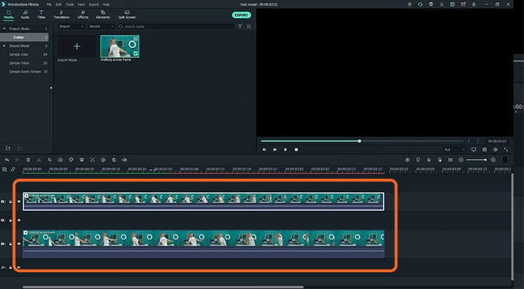 import the clip to the timeline