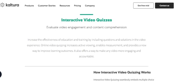 Kaltura für die Erstellung von Quiz-Videos