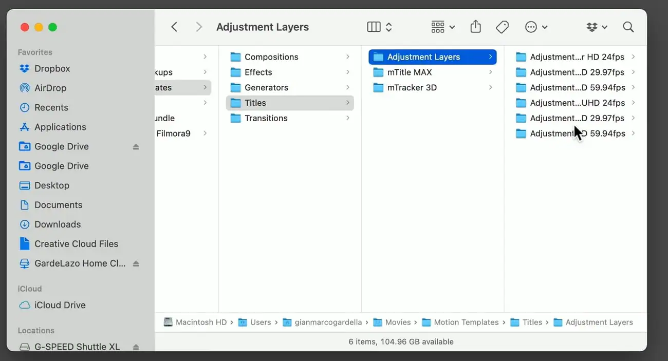 tambahkan adjustment layer ke folder