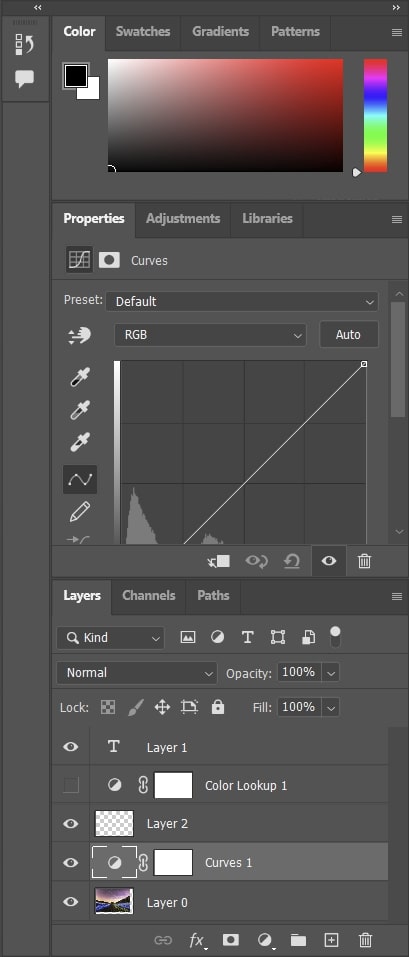 curves layer in photoshop