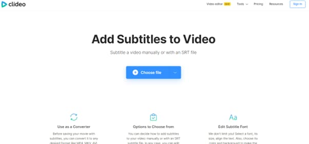 clideo online subtitle editor
