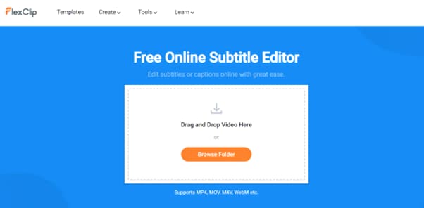 flexclip online subtitle editor