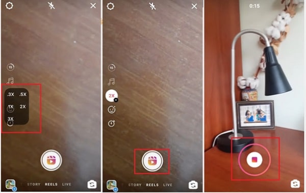 record speed up video on instagram