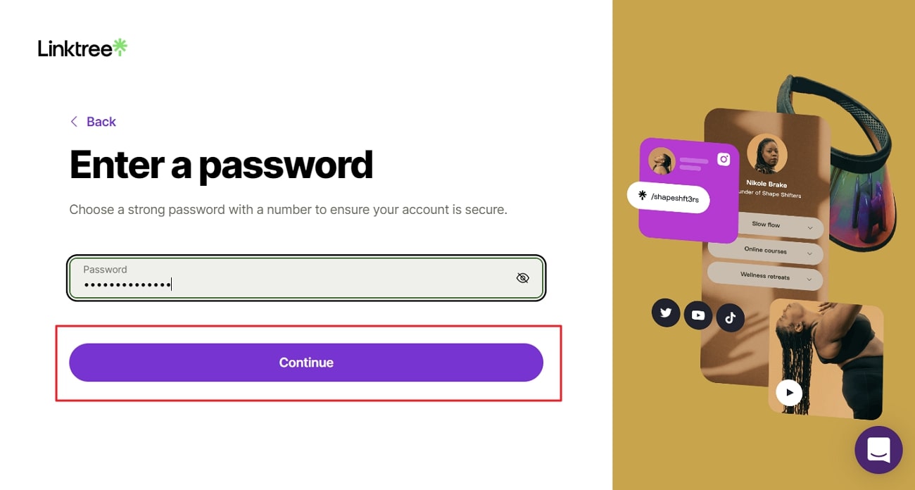 create your unique password