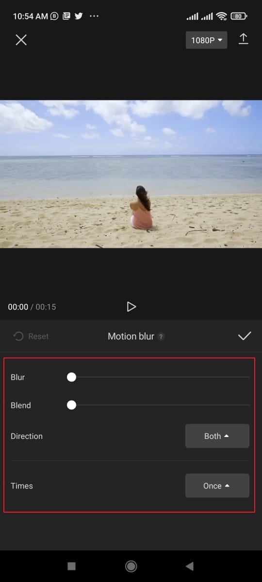 customize motion blur settings