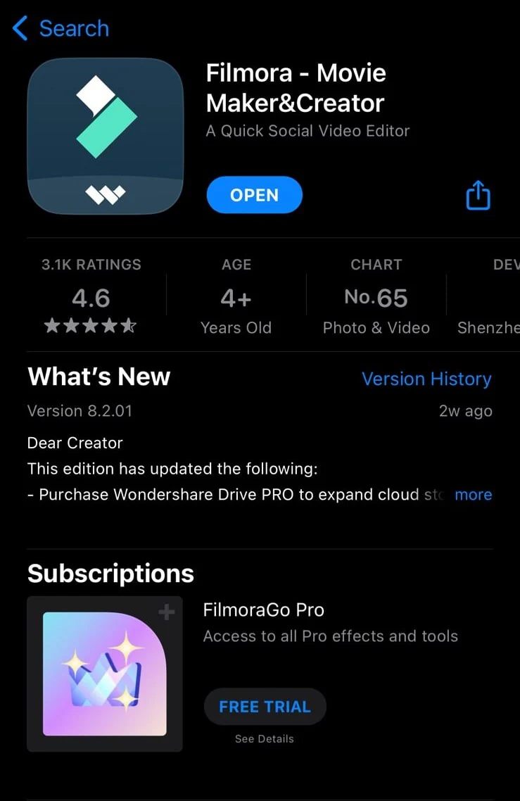 install the filmora mobile app