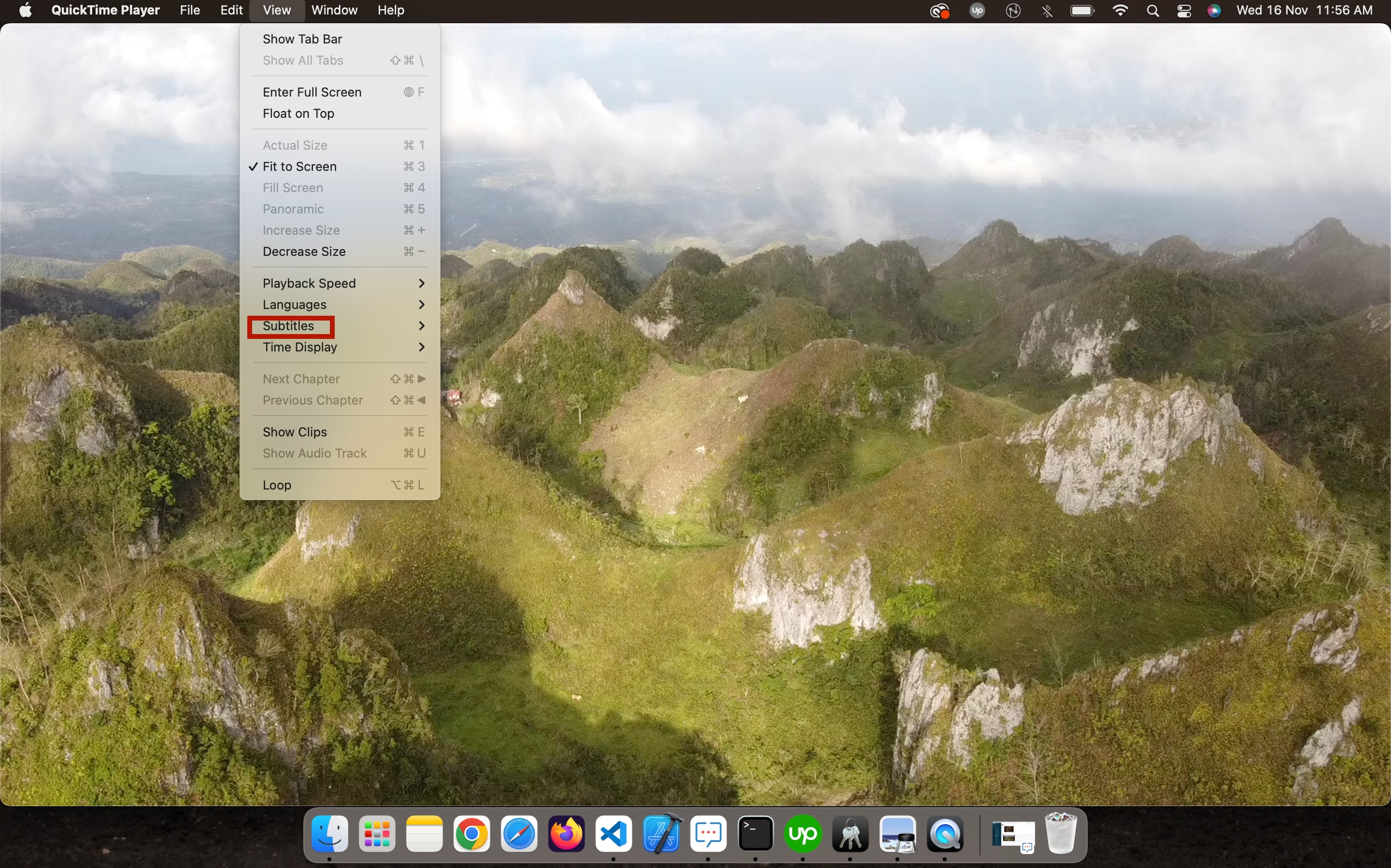 Untertitel-Option in Quicktime finden und aufrufen