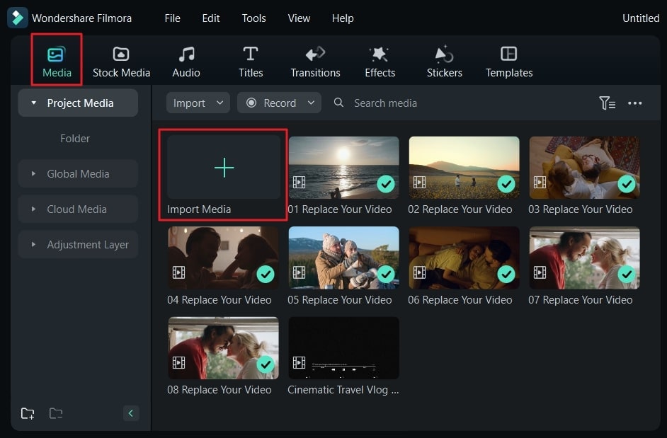 import your video clips