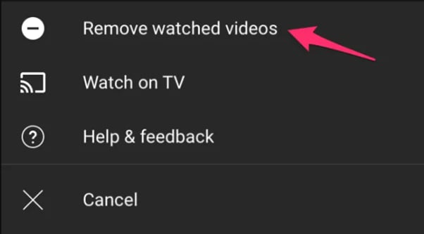 clearing watch later on youtube app