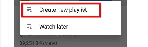 create new playlist youtube android