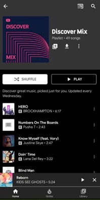 discover mix di youtube music