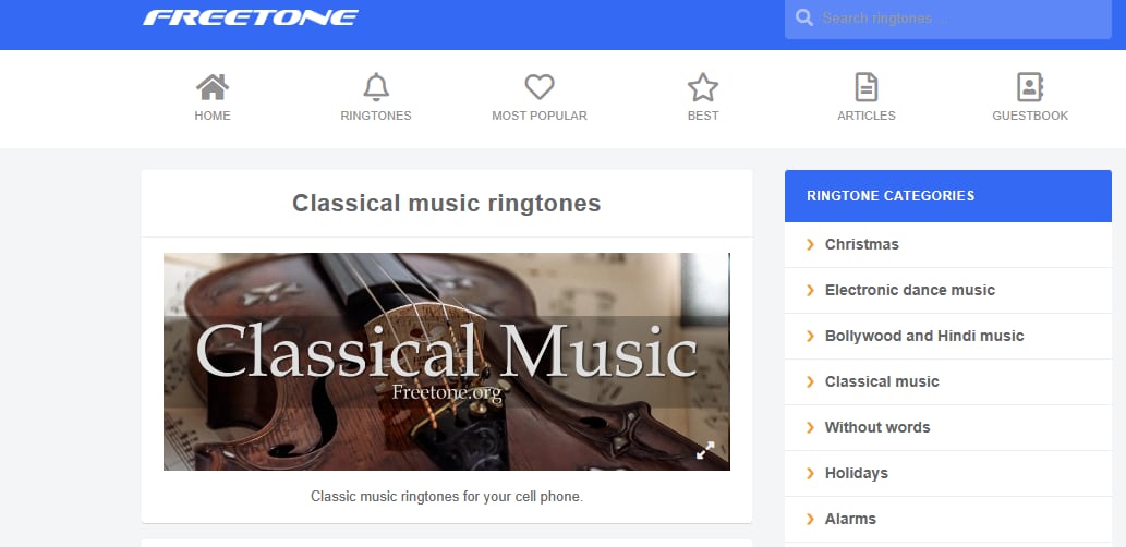 freetone classical ringtones