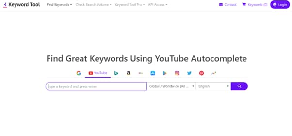 أداة keyword tool لإنشاء وسوم الألعاب على youtube