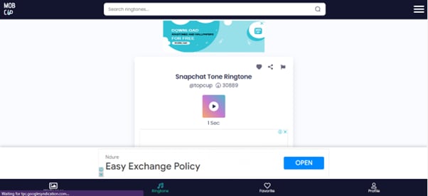 mobcup for snapchat ringtones