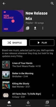 new release mix on youtube music