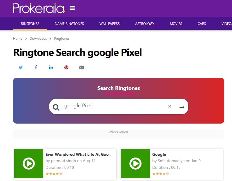 prokerala google pixel ringtones