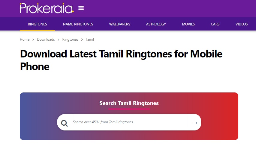 prokerala tamil ringtones