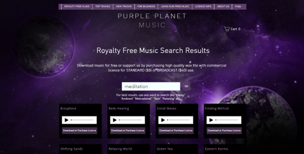 purple planet for copyright free meditation music