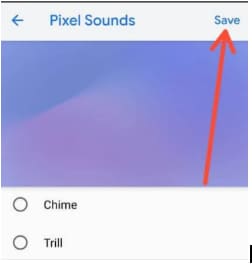 select customized sound and tap save