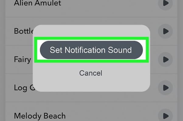setting notification sound for specific contact on snapchat