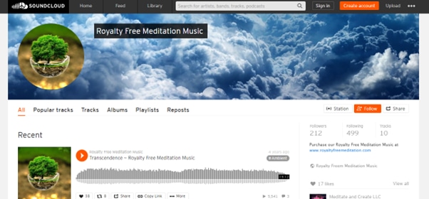soundcloud for copyright free meditation music
