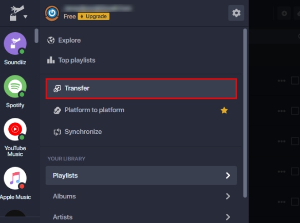 transferring spotify playlist to youtube music using soundiiz