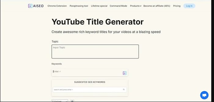 aiseo youtube title suggestion interface