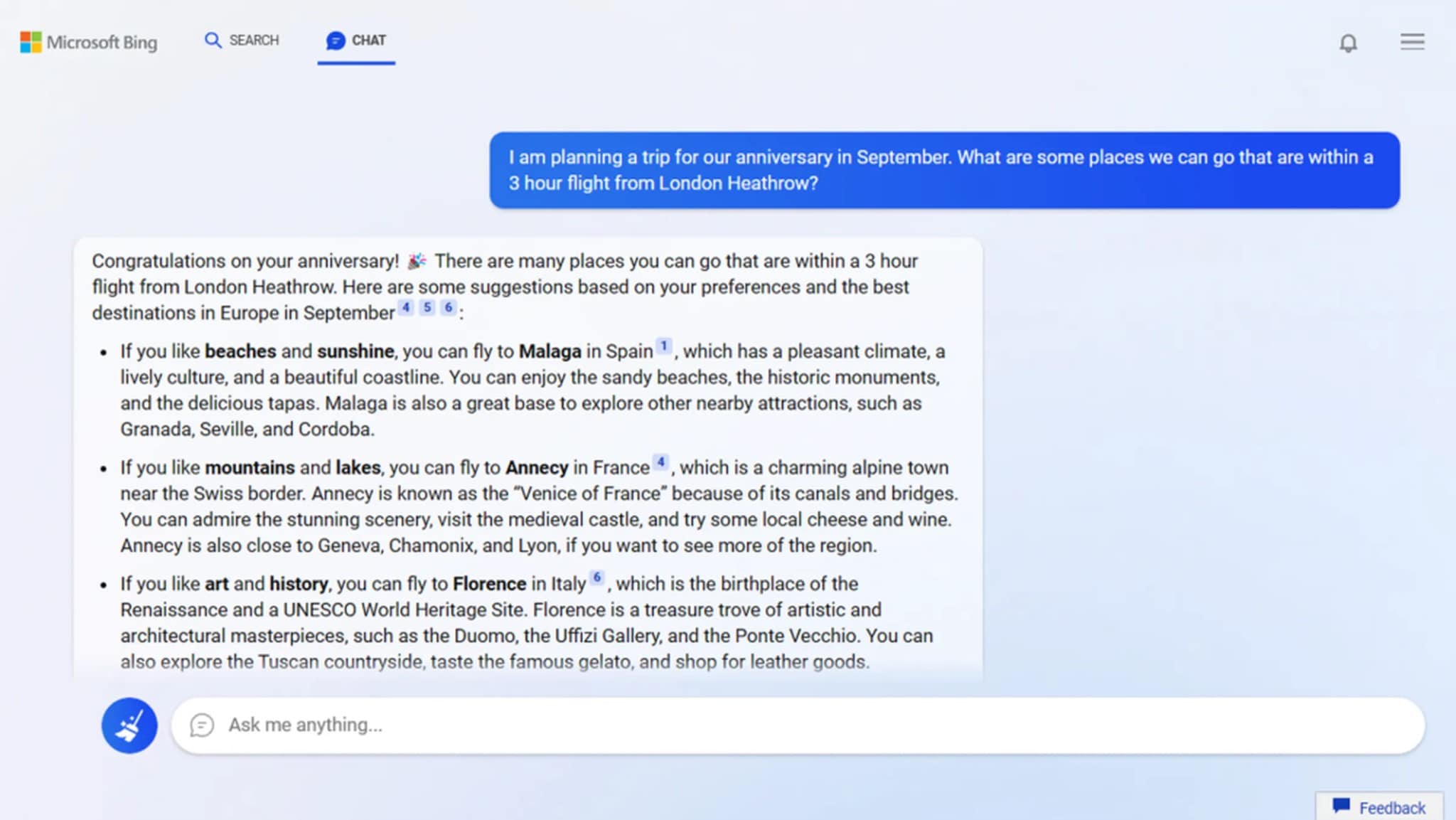  واجهة الكتابة بالذكاء الاصطناعي في Bing AI Chat